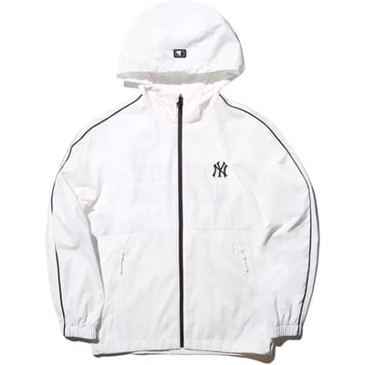 Veste à capuche zippée MLB New York Yankees Color Block Unisexe Vestes Ivoire 3AWJV0743-50IVS XXL white