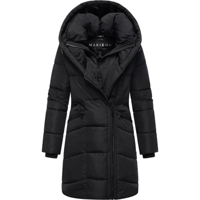 Marikoo dames gewatteerde mantel Virenaa met layer-look & fleecevoering