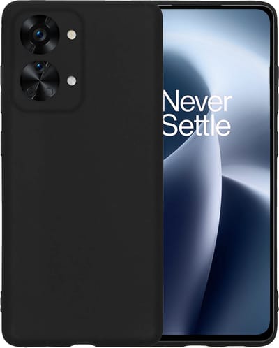 Hoesje - Geschikt voor OnePlus Nord 2T - Sterk & Shockproof - Siliconen Case - Hoes Cover - Telefoonhoes - Zwart