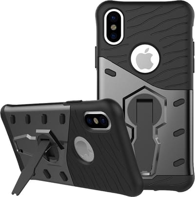Sniper IPX-122 Telefoonhoesje voor smartphone - Draaibaar statief - Shockproof en Ademend - Zwart/Donkergrijs