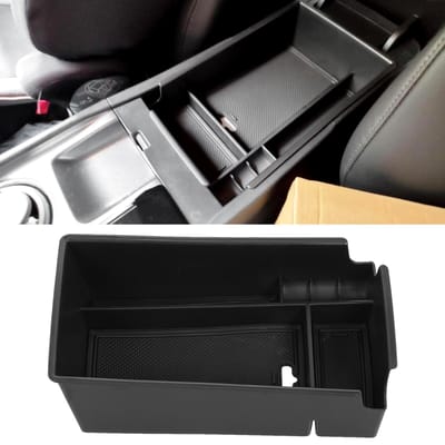 Boîte de rangement d'accoudoir central de voiture Organisateur de console centrale Boîte de rangement Support Organisateur Plateau de rangement Remplacement Pour Sonata DN8 noir