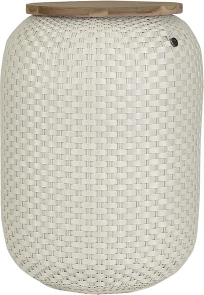 Handed By - Bijzettafel met opbergruimte - Rond - Praktisch - Sidetable - Opberger - Handed By Halo High - crème wit - cream white