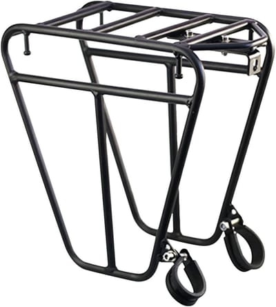 Fietsenrek Voor - Fietsdrager Vorkmontage - Bagage Transport - Geavanceerd Stabiliteitskader - 30x14x30 cm - Zilver