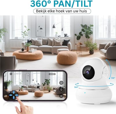 DailySupplies® Hondencamera - Huisdiercamera - Babyfoon met Camera en App - Baby Monitor - Full HD - Wit