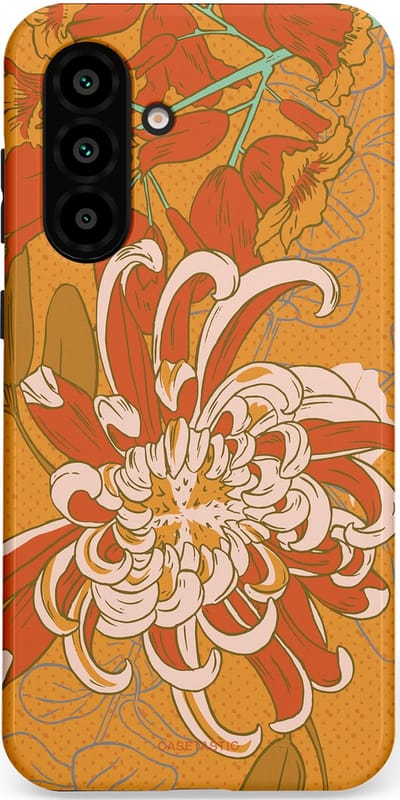 Casetastic hoesje geschikt voor Samsung Galaxy A36 / Samsung Galaxy A56 - Dubbellaagse bescherming - Bloemige lente - Fashion Case - Okergeel Terracotta Beige