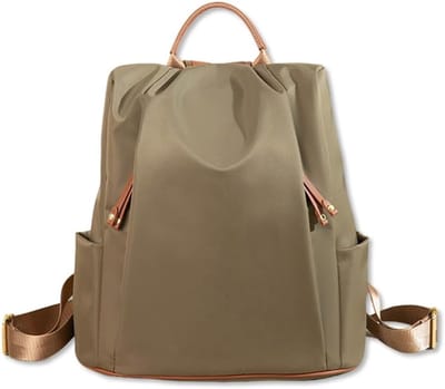 KZQ Rugzak Dames, Lichtgewicht Waterafstotende Anti-diefstal Rugtas voor Vrouwen, Mode Reis en Werktas voor Dames en Meisjes, Veelzijdige Dagrugzak (Khaki)