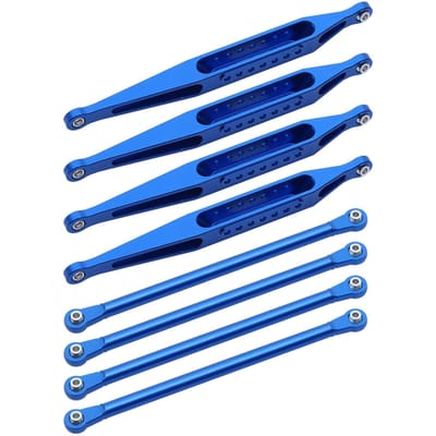 Jeu de maillons de châssis supérieur et inférieur en métal de remplacement pour Losi LMT 4WD, essieu solide Monster Truck, 8 pièces bleu