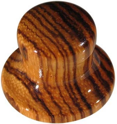 Boston KWZ-340 Houten Belknop in Zebra-Stijl, Hoedmodel, 25x19mm