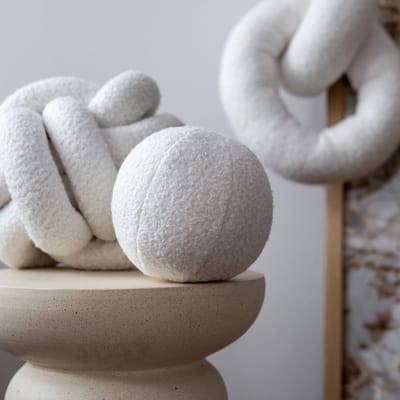Decordruk Soft Loop - Sierkussen - Kleine Kleur - Wit
