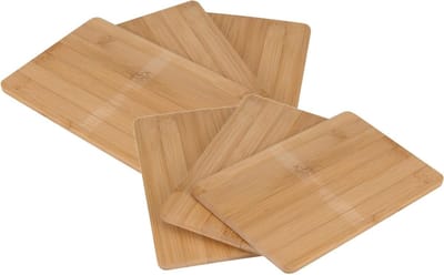 Dailygoods- Snijplanken Set van 6 - Bamboe Keukenplank - Ontbijtplank - Houten Plankjes - 22 x 14 cm - Hoge Snijweerstand
