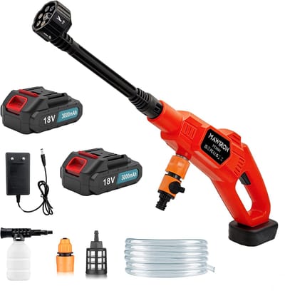 18V draadloze hogedrukreiniger – 1000 PSI, 6-in-1 sproeikop, 5 meter slang – voor terras, auto, schutting en veranda