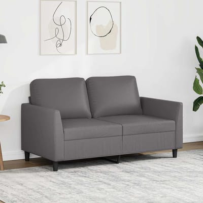 vidaXL - Tweezitsbank - 120 - cm - kunstleer - grijs
