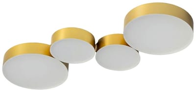 Kosilum - Skavi - Plafondlamp - Goud/Messing - Metaal en PVC