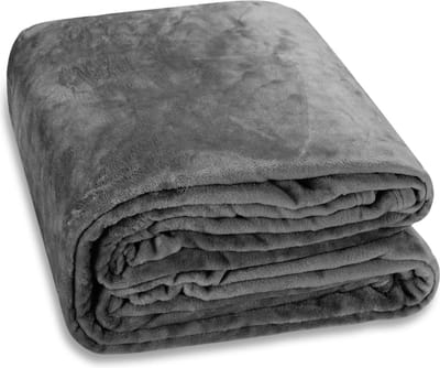 Deuba Knuffeldeken Fleece Deken Bedsprei 240x220cm Donkergrijs