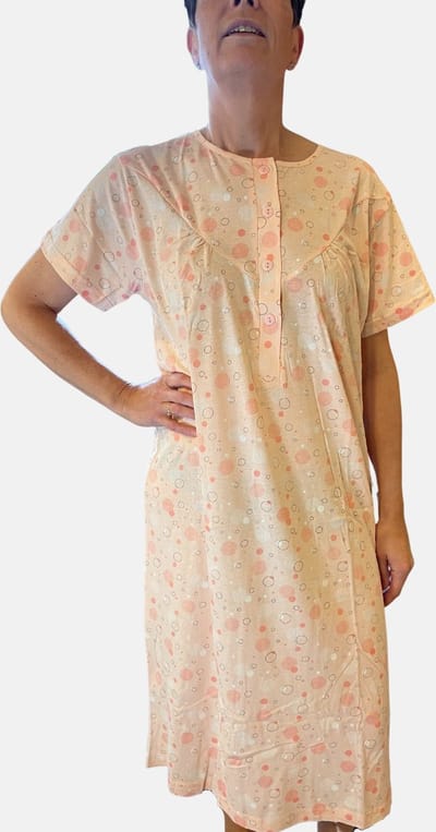 Cocodream Quality - Dames licht blauwe nachthemd - Maat S - Vrouwen - Oranje -