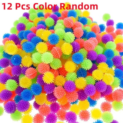 12 PCS Balle Myrtille TPR Hérisson Mini Balle de Massage pour Yoga Massage des Pieds Balle Ventouse Décompression Doux Malléable Squeeze Jouet Fidget red