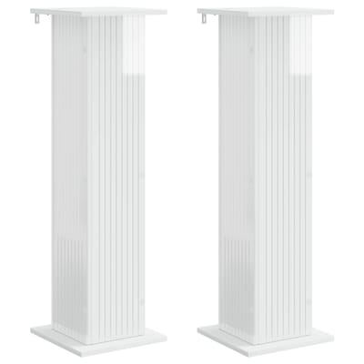 vidaXL - Plantenstand - 2 - st - Hoogglans - Wit - 30,5 - x - 30 - x - 100,5 - cm