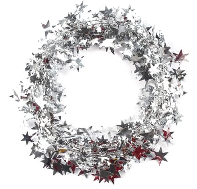 Dailygoods- Lamettaslinger 22,5 m - Kerstdecoratie - Tafeldecoratie - Hangdecoratie - Zilver - Duurzaam PET-materiaal