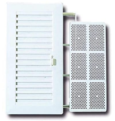 Ventilatierooster kunststof voor badkamer en keuken met verstelbare sluiting en muggennet