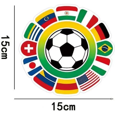 Auto Wereldbeker Voetbal Decal, Waterdichte Verwijderbare Sticker met Meerdere Nationale Vlaggen Voetbal Ontwerp United States
