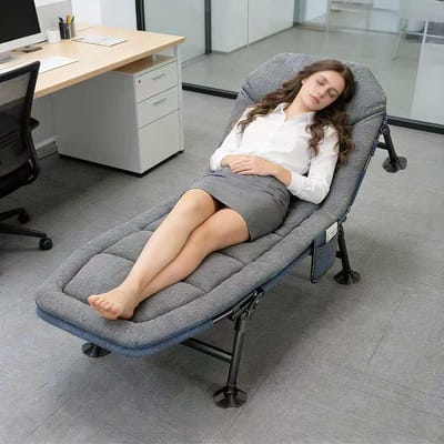 Opvouwbaar Campingbed - Reisbed Ligbed - Ontspannen Buiten - 5-standen Verstelbaar - 190 x 65 x 30 cm - Zwart