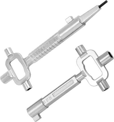 Set van 2 Universele Constructiesleutels met Cilinder Meetinstrument en Controlebox Sleutel voor Mortise Cilinderslot, Geschikt voor Bouwprojecten en Kluswerk