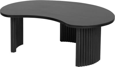 Salontafel Firenze Boonvorm Massief Mangohout Zwart 125x80x43 cm - Moderne Organische Woonkamertafel - Unieke Zwarte Houten Salontafel - Handgemaakt Design tafel