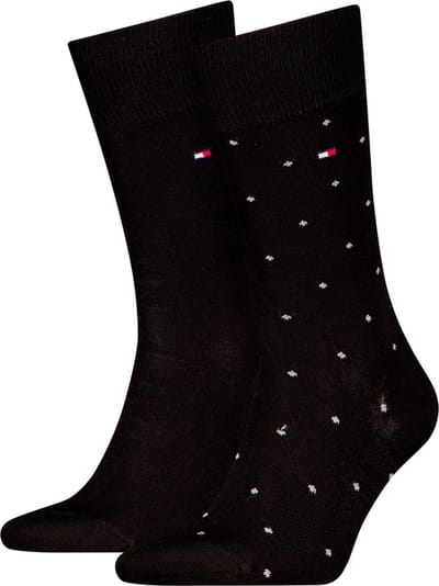 Tommy Hilfiger heren sokken met stippen 2-pack - Black - 39-42