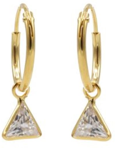 Karma symbols oorbel zirconia triangle Goud M2203