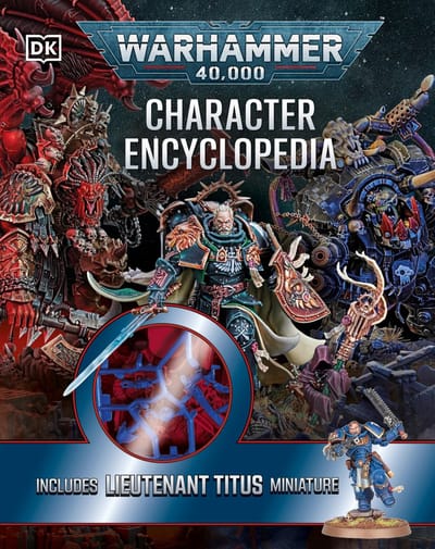Dailygoods- Encyclopedie Warhammer 40,000 - Inclusief Lieutenant Titus Miniatuur - Meer dan 120 Personages - Grondige Gids - Ruimte Marines - Aeldari Phoenix Lords - Boek