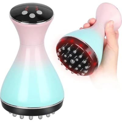 Elektrische Meridian Borstel Gua Sha Schrap Massage Tool Anti Cellulitis Magnetische Therapie Infrarood Warmte Afslankend Vetverbrander Vet white