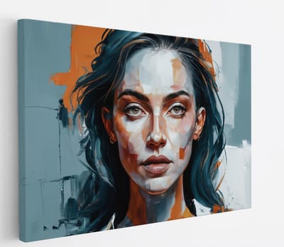 Saammp Canvas Schilderij - Vrouw - Oranje - abstract - 30x20 - Foto op canvas - Wanddecoratie - Muurdecoratie Woonkamer - Slaapkamer decoratie - Canvas Print