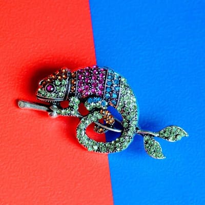 Schattige Strass Kameleon Broche Hoge Kwaliteit Dierlijke Speld Kleding Accessoires Sieraden Broches Goed Cadeau gray