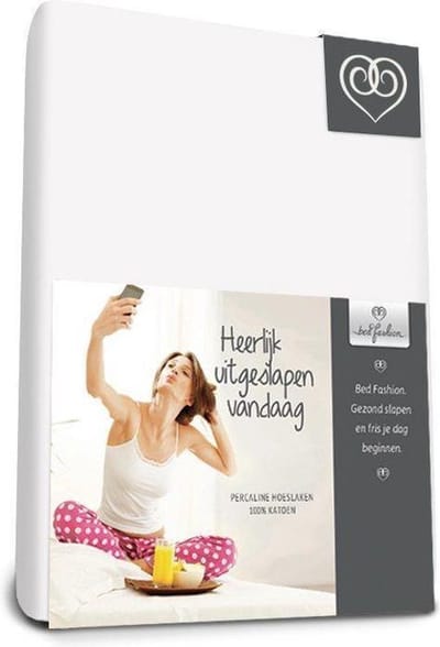 Bed-Fashion katoenen hoeslaken Wit - 80 x 200 cm - Wit