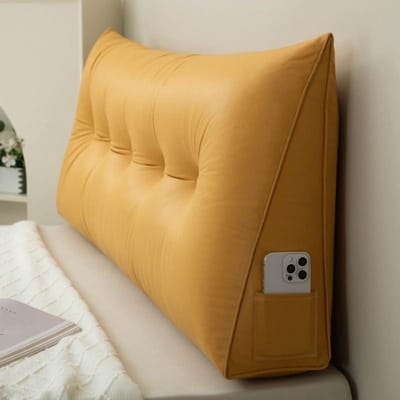 Hoofdeinde Kussen - Rugsteun Kussen - Lezen in Bed - Waterbestendig Leer - 180x50x20cm - B