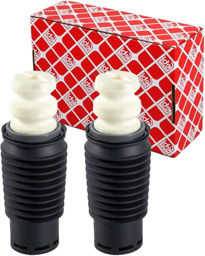 Stofbeschermingsset Schokdemper - Veer Poedercoating - Auto Onderhoud - Vooras Montage - 0304 kg - Zwart