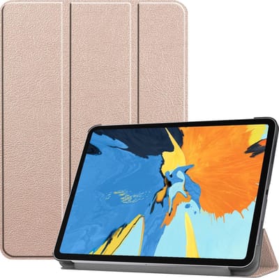 Hoes - Geschikt voor Apple iPad Pro (2020) - 11 inch - Dun & Stevig - Trifold Bookcase - Hard Cover - Hardcover Book Case - Tablet Hoesje - Goud