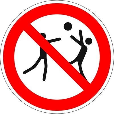 Verboden te spelen bord - kunststof 150 mm
