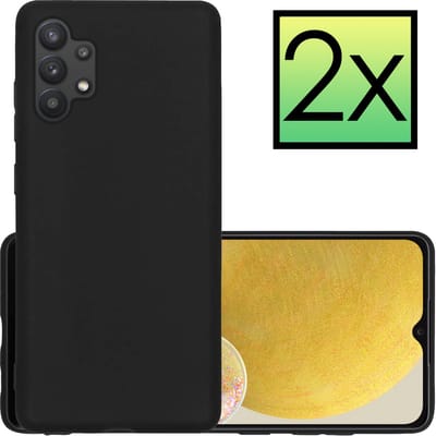 Hoesje - 2 Stuks - Geschikt voor Samsung Galaxy A13 4G - Sterk & Shockproof - Case Siliconen - Back Cover - Telefoon Hoes - Zwart