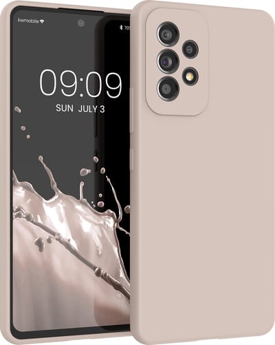 kwmobile telefoonhoesje geschikt voor Samsung Galaxy A53 5G - Hoesje met siliconen coating - Smartphone case in kokosmelk