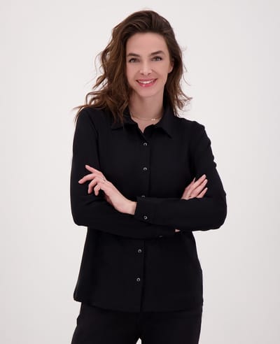 Je m'appelle Travelstof Blouse - Dames - Zwart - Maat L