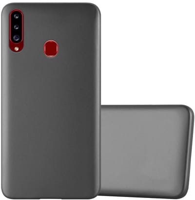 Cadorabo Hoesje geschikt voor Samsung Galaxy A20s in METALLIC GRIJS - Beschermhoes gemaakt van flexibel TPU silicone Case Cover