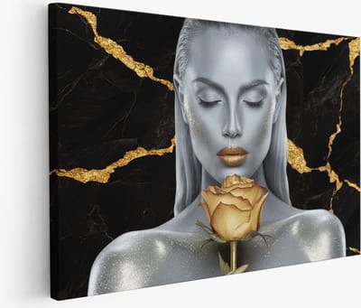 Saammp Muurcirkel Hout - Goude Slangen - Abstract - Dieren - Ø 90 - Wandcirkel - Wanddecoratie Cirkel - Muurdecoratie Woonkamer - Slaapkamer decoratie - Rond Schilderij