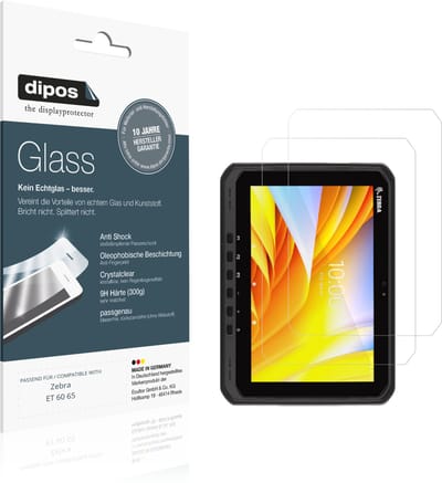 dipos – 2x Pantserfolie geschikt voor Zebra ET 60 65 | 9H Screenprotector