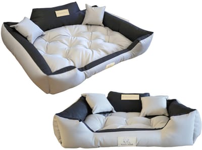 AIO Factory - Hondenbed - 130x105 cm - Personaliseerbaar - Waterdicht - Lichtgrijs