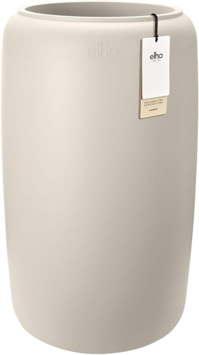 Elho Amber Beads Large 40 - Bloempot voor Binnen & Buiten - 100% Gerecycled Plastic - Ø 39.2 x H 65.7 cm - Linen white