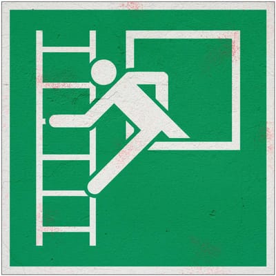 Noodraam vluchtladder links bord – E016 | Forex Re materiaal | 10 x 10 cm