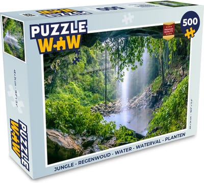 Puzzel Jungle - Regenwoud - Water - Waterval - Planten - Legpuzzel - Puzzel 500 stukjes