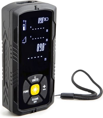 Velleman digitale laserafstandsmeter, lcd-display, binnen- en buitengebruik, nauwkeurige metingen tot 50 meter