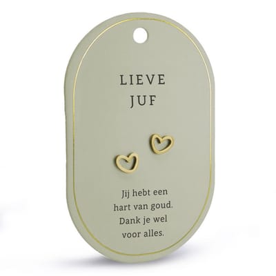 Oorbellen | hartjes | juf bedankje | juf cadeautje